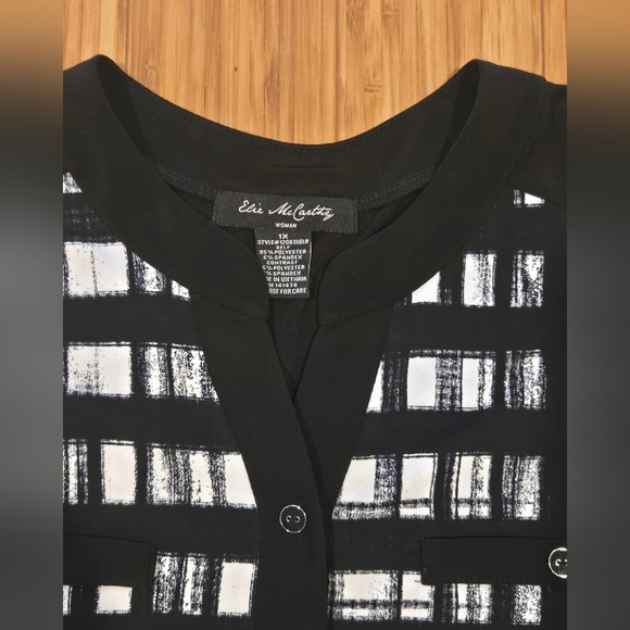 NWOT Elie McCarthy Checkered Button-Up Shirt - Picture 5 of 9